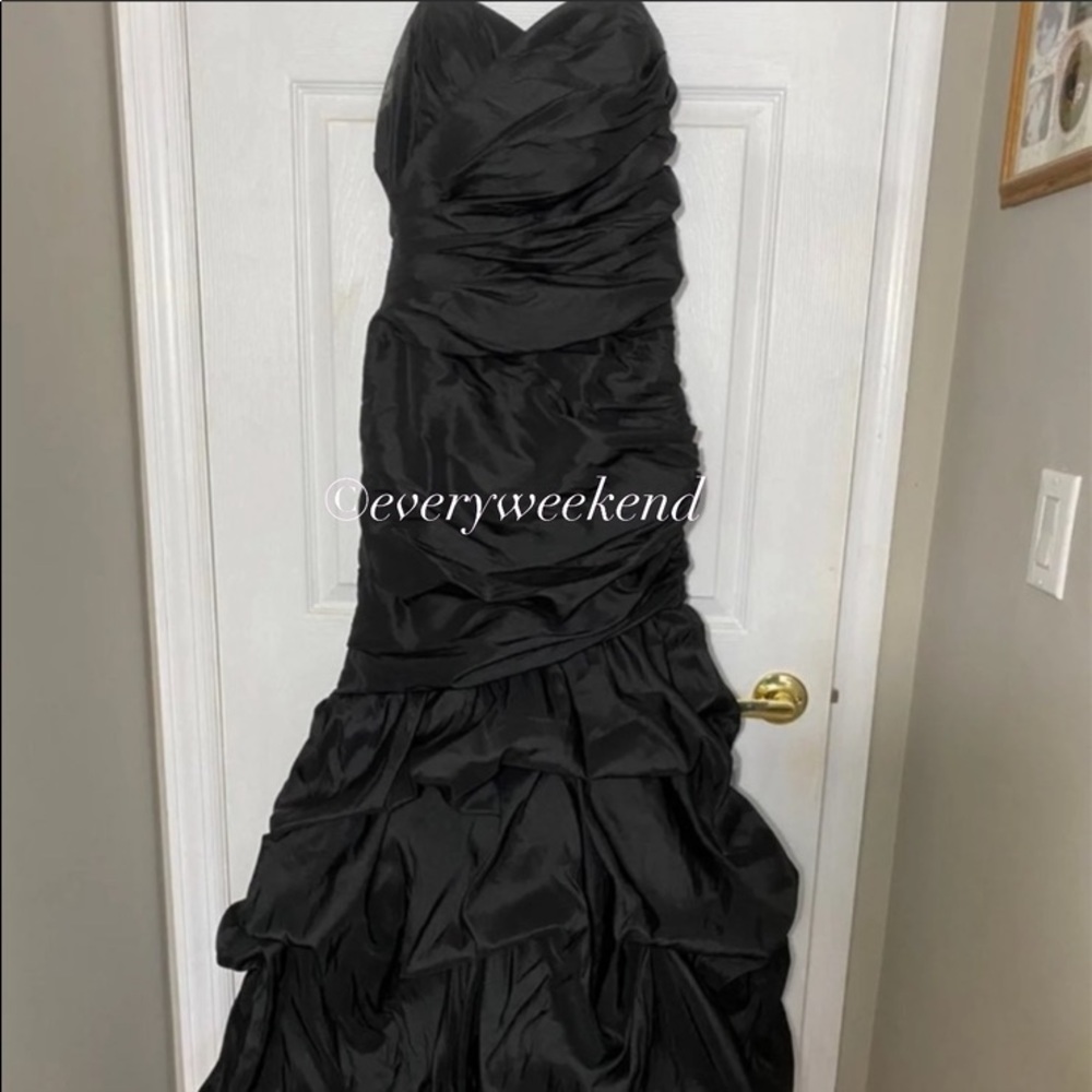 Dalia MacPhee Black Mermaid Prom Dress